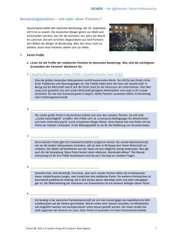 Bundestagswahlen – mit oder ohne Piraten!? - Hueber