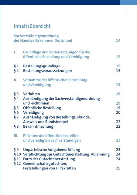 Sachverständigenordnung der Handwerkskammer Dortmund 2013