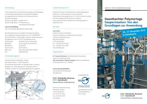 Geesthachter Polymertage Gaspermeation: Von den ... - HZG