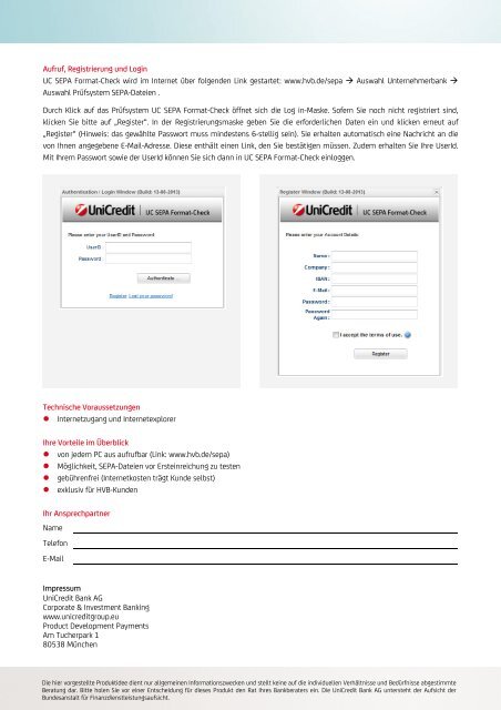 UC SEPA Format-Check - HypoVereinsbank