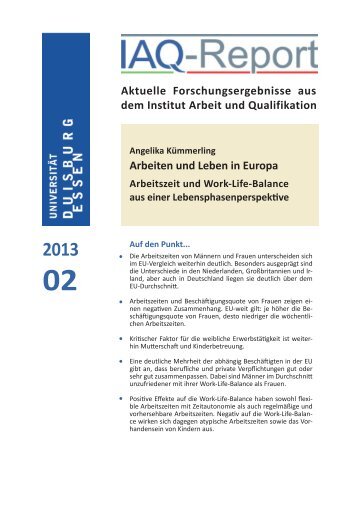 Arbeitszeit und Work-Life-Balance aus einer - Institut Arbeit und ...