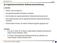 9 Agentenorientierte Softwareentwicklung - Universität Stuttgart