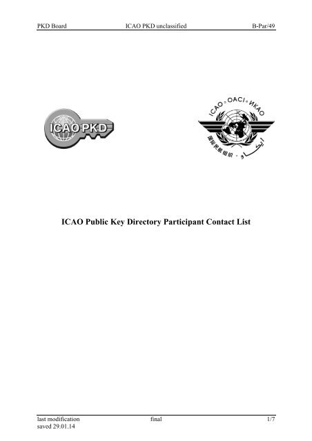 PKD Participant Contact List - ICAO