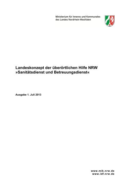 Landeskonzept der überörtlichen Hilfe NRW »Sanitätsdienst und ...