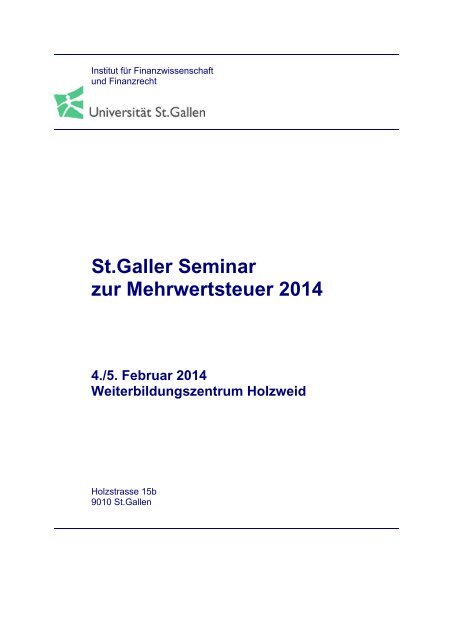 Information - IFF - Universität St.Gallen