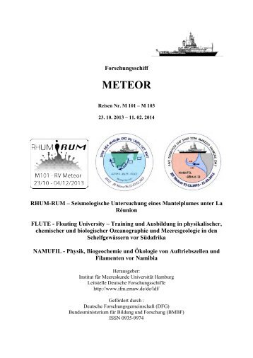 Expeditionsheft Reisen M101-M103 - Institute of Oceanography ...