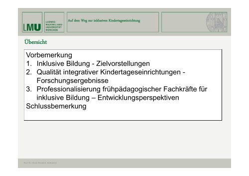 Auf dem Weg zur inklusiven Kindertageseinrichtung - IFP - Bayern