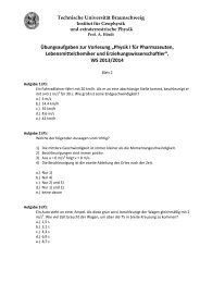 Übungsaufgaben zur Vorlesung „Physik I für Pharmazeuten ...