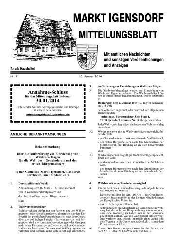 Ausgabe 01/2014 - Markt Igensdorf