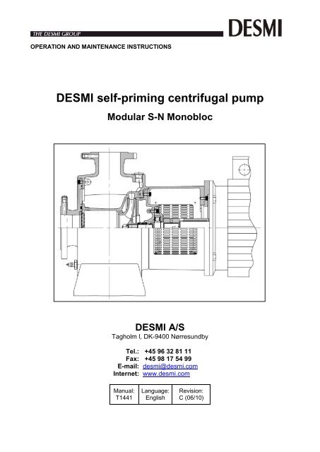 DESMI centrifugal pump Modular SN Monobloc DESMI ...