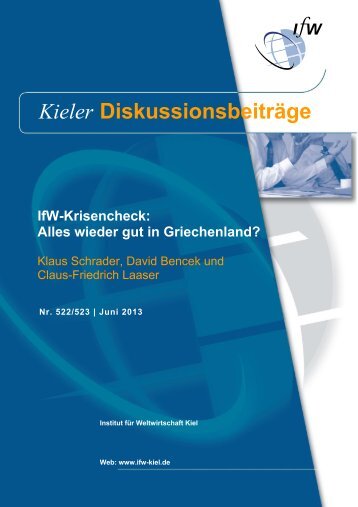 Kieler Diskussionsbeiträge - Institut für Weltwirtschaft