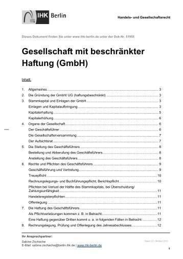 GmbH - IHK Berlin