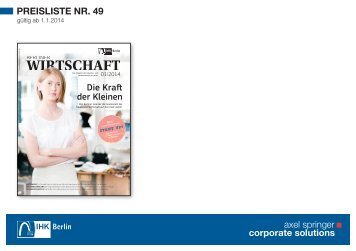 Mediadaten der BERLINER WIRTSCHAFT - IHK Berlin