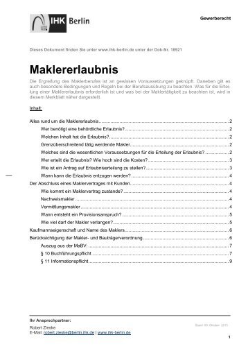 Makler - IHK Berlin
