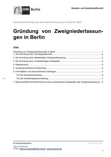 Dieses Dokument finden Sie unter www - IHK Berlin