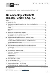 Kommanditgesellschaft (einschl. GmbH & Co. KG) - IHK Berlin