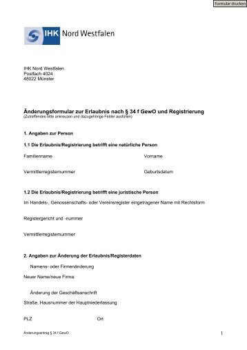 Änderungsantrag - und Handelskammer Nord Westfalen