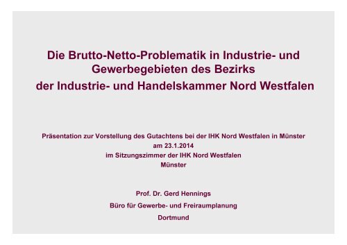 Die Brutto-Netto-Problematik in Industrie- und Gewerbegebieten des ...