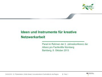 Ideen und Instrumente für kreative Netzwerkarbeit - IHK Nürnberg ...