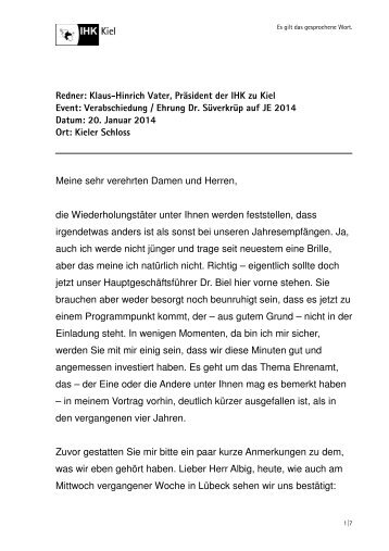 Ehrung Süverkrüp 2014 - IHK Schleswig-Holstein