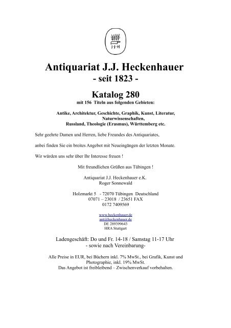 Antiquariat J.J. Heckenhauer