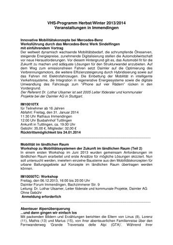 VHS-Programm 2013 - Immendingen