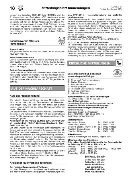 Mitteilungsblatt KW 4 - Immendingen