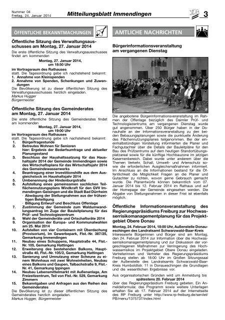 Mitteilungsblatt KW 4 - Immendingen