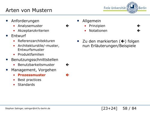 Wiederverwendung - Institut für Informatik - Freie Universität Berlin