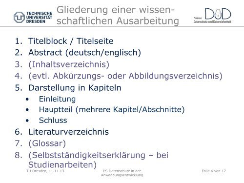 Präsentationsfolien - Fakultät Informatik