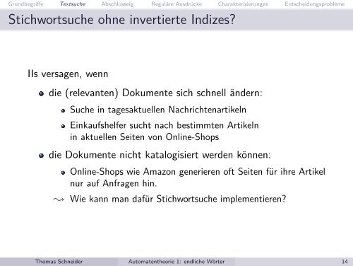 Automatentheorie und ihre Anwendungen Teil 1: endliche ...