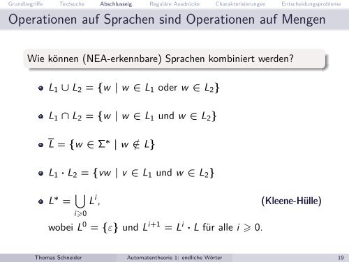 Automatentheorie und ihre Anwendungen Teil 1: endliche ...