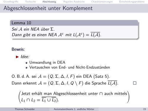 Automatentheorie und ihre Anwendungen Teil 1: endliche ...