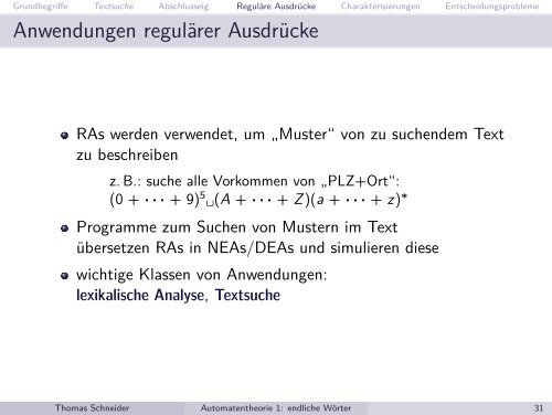 Automatentheorie und ihre Anwendungen Teil 1: endliche ...