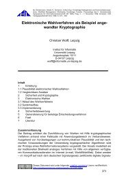 Elektronische Wahlverfahren als Beispiel angewandter Kryptographie