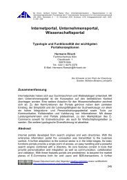 Internetportal, Unternehmensportal, Wissenschaftsportal