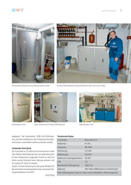 auf den Punkt - Ausgabe 01 2010 - KWT Kälte-Wärmetechnik AG