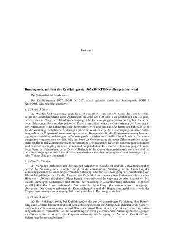 Bundesgesetz, mit dem das Kraftfahrgesetz 1967 (30. KFG-Novelle ...