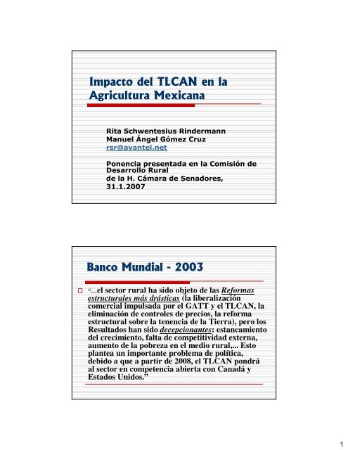 Impacto del TLCAN en la Agricultura Mexicana - InfoRural.com.mx
