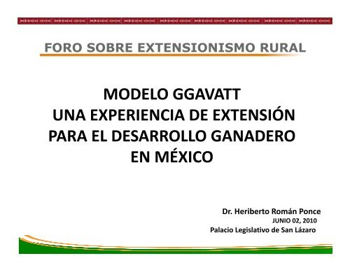 modelo ggavatt una experiencia de extensión ... - InfoRural.com.mx