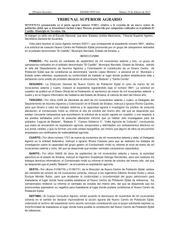 DOF-TSA-190213 - InfoRural.com.mx
