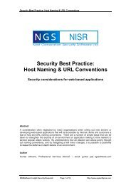 Security Best Practice: Host Naming & URL Conventions