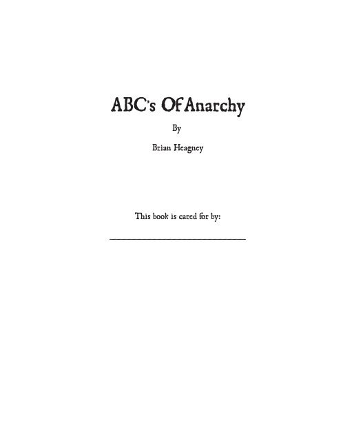 ABC's of Anarchy - Infoshop.org