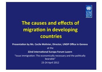 Presenta1on by Ms. Cecile Molinier, Director, UNDP Office in ...
