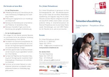 Flyer  teilzeitberufsausbildung. pdf - Diakonie Michaelshoven