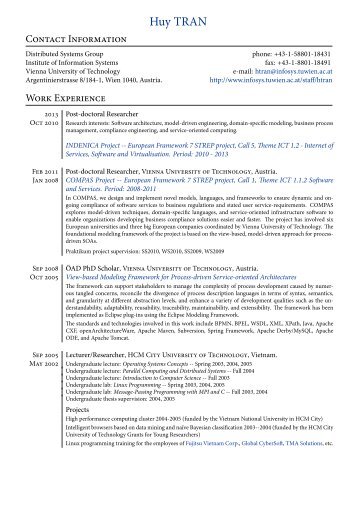 CV - Distributed Systems Group