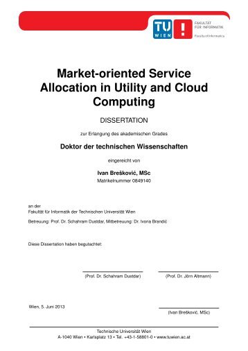 Market-oriented Service Allocation in Utility and Cloud Computing