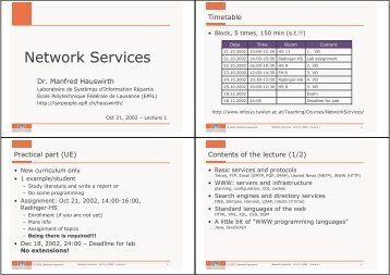Network Services - Distributed Systems Group