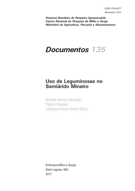 Uso de Leguminosas no SemiÃ¡rido Mineiro - Infoteca-e - Embrapa