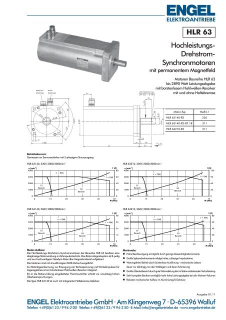 HLR 63 Hochleistungs- Drehstrom- Synchronmotoren - infra-antriebe